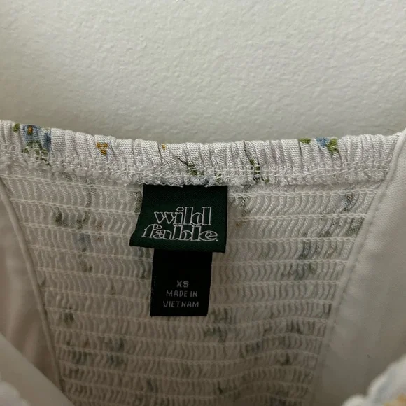 Wild Fable XS Emma Mini Babydoll White Blue Floral Mini Dress - Picture 3 of 5